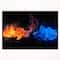 Designart - Blue and Red Fire - Contemporary Canvas Artwork in Black Frame